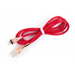 Кабель DENGOS заряда и синхронизации, Lightning, "сетка", 1м, (red) (NTK-L-SET-RED)