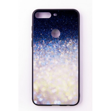 Чехол-панель FINE LINE (Back Cover) "Glam" для Huawei Y7 Prime 2018, бело-синий калейдоскоп