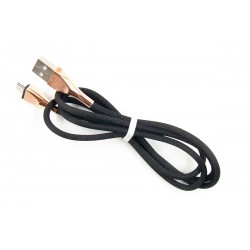 Кабель DENGOS заряда и синхронизации, Micro USB, "сетка", 1м, (black)