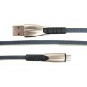 Кабель DENGOS заряду та синхронізації Micro-USB, плаский, 0.25м, (grey)