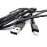 Кабель Fine Line заряда и синхронизации USB 3.0 - Lightning, 1м, 4A (black)
