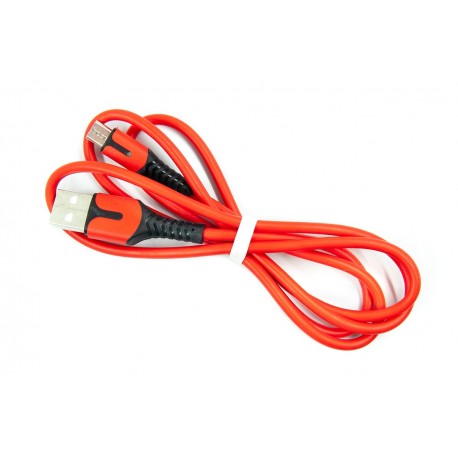Кабель DENGOS з індикатором заряду, Micro-USB (PLS-M-IND-SOFT-RED)