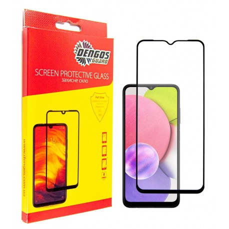 Захисне скло DENGOS Full Glue OG для Samsung A02s (A025) (black)