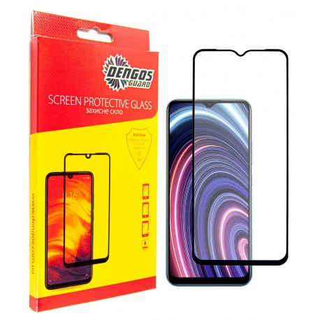 Защитное стекло DENGOS Full Glue для Realme C21y (black)