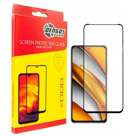 Защитное стекло DENGOS Full Glue для POCO F3 (black)