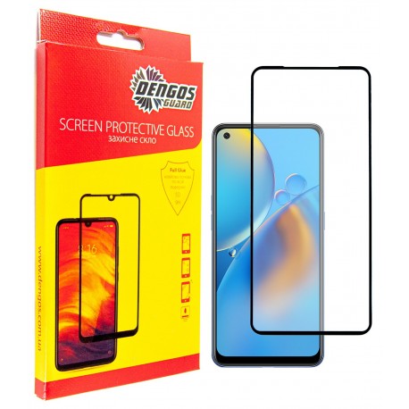 Захисне скло DENGOS Full Glue для OPPO A74 (black)