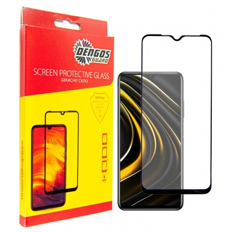 Защитное стекло DENGOS Full Glue для POCO M3 (black)