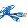 Кабель DENGOS заряду та синхронізації Micro USB, блакитний, 1м (NTK-M-MT-BLUE)