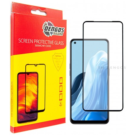 Защитное стекло DENGOS Full Glue для OPPO Reno 7 (black)