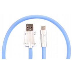 Кабель Fine Line заряда и синхронизации Type-C, 1м, (blue)FL-PLS-TC-SOFT-BLUE