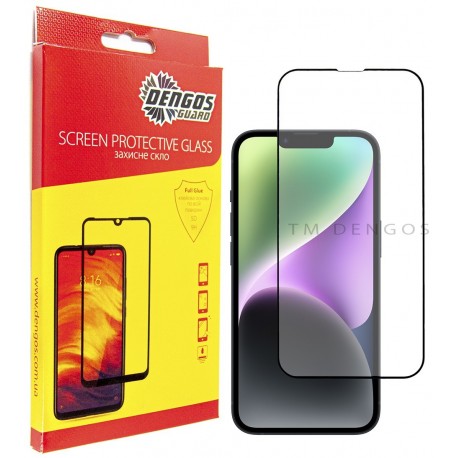 Захисне скло DENGOS Full Glue для iPhone 14 (black)