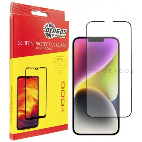 Захисне скло DENGOS Full Glue для iPhone 14 Plus (black)