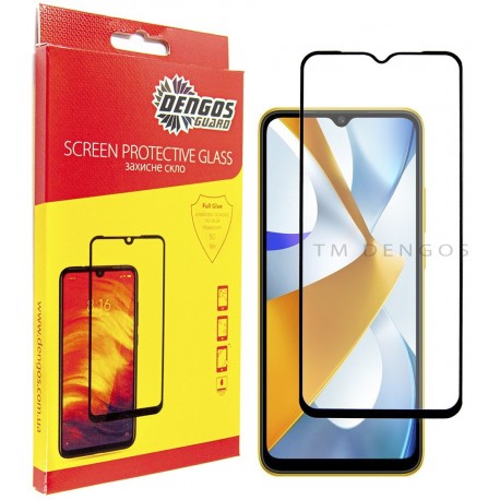 Захисне скло DENGOS Full Glue для Poco C40 (black)