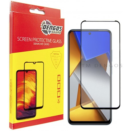 Защитное стекло DENGOS Full Glue для Poco M4 Pro 4G (black)