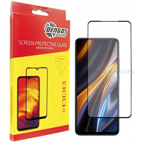 Защитное стекло DENGOS Full Glue для Poco X4 Pro 5G (black)