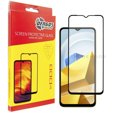 Захисне скло DENGOS Full Glue для Poco M5 (black)