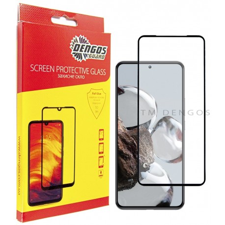 Защитное стекло DENGOS Full Glue для Xiaomi 12T/12T Pro (black)