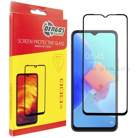 Защитное стекло DENGOS Full Glue для Tecno Spark 8c (black)