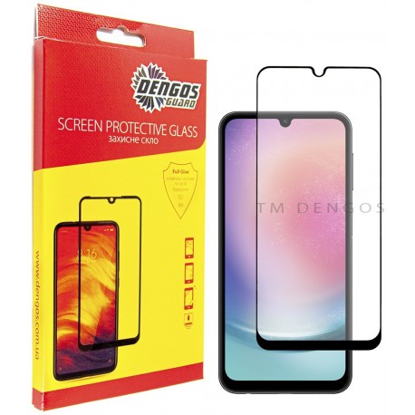 Защитное стекло DENGOS Full Glue для Samsung Galaxy A24 5G (black)
