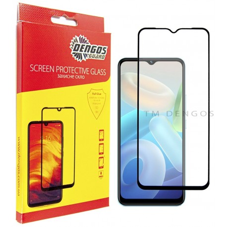 Защитное стекло DENGOS Full Glue для Vivo Y02 (black)