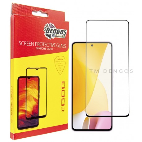 Захисне скло DENGOS Full Glue для Xiaomi 12 Lite (black)