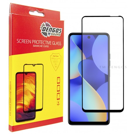 Захисне скло DENGOS Full Glue для Tecno Spark 10 Pro (KI7) (black)