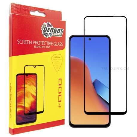 Захисне скло DENGOS Full Glue для Xiaomi Redmi 12 (black)