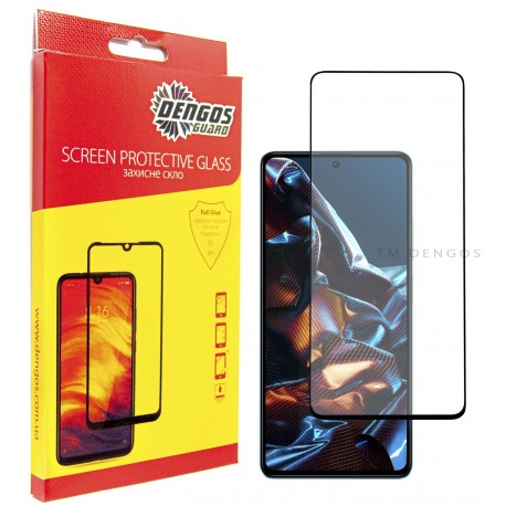 Защитное стекло DENGOS Full Glue для Poco X5 Pro 5G (black)