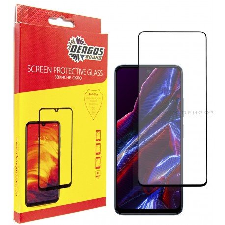 Защитное стекло DENGOS Full Glue для Poco X5 5G (black)