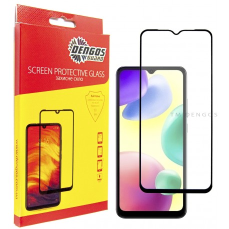 Захисне скло DENGOS Full Glue для Xiaomi Redmi 10A 4G (black)