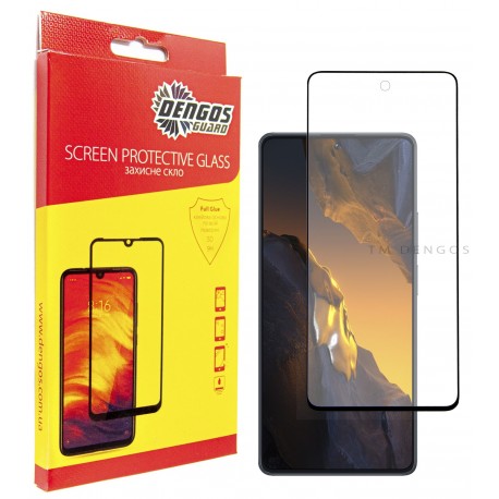 Защитное стекло DENGOS Full Glue для Poco F5 Pro (black)