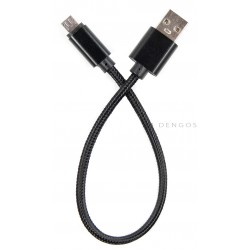 Кабель DENGOS заряду та синхронізації Micro-USB, чорний, 0.2 м (NTK-M-SHRT-BLACK)