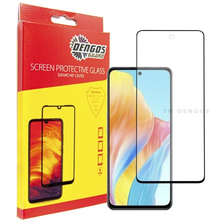 Защитное стекло DENGOS Full Glue для Oppo A58 4G (black)