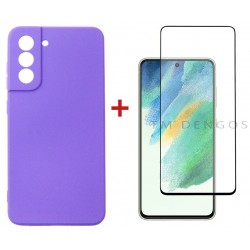 Комплект для Samsung Galaxy S21 FE панель + скло DENGOS (Purple) (DG-KM-40)