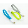 Кабель заряду та синхронізації USB 2.0, micro-USB (плаский, блакитний, 22 см)