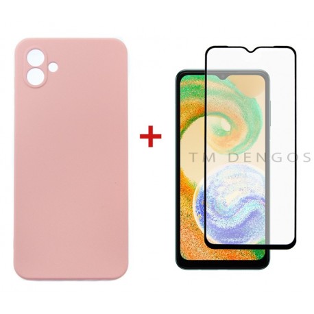 Комплект для Samsung Galaxy A04e панель + скло DENGOS (Pink) (DG-KM-76)