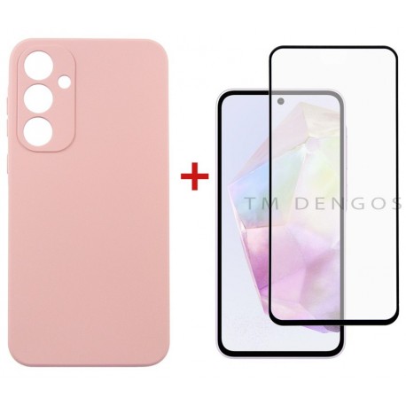 Комплект для Samsung Galaxy A35 5G панель + скло DENGOS (Pink) (DG-KM-91)