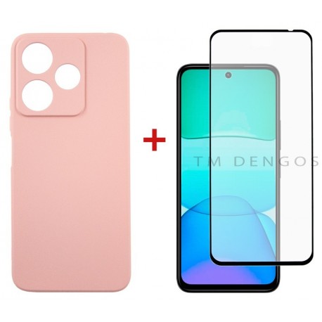 Комплект для Xiaomi Redmi 13 4G панель Soft + скло DENGOS (Pink) (DG-KM-99)