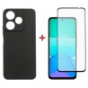 Комплект для Xiaomi Redmi 13 4G панель Carbon + скло DENGOS (Black) (DG-KM-98)