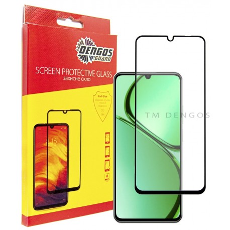Захисне скло DENGOS Full Glue для Realme C63 (black)