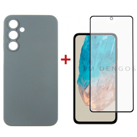 Комплект для Samsung Galaxy M35 5G панель Carbon + скло DENGOS (Grey) (DG-KM-101)