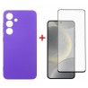 Комплект для Samsung Galaxy S24 панель Carbon + скло DENGOS (Purple) (DG-KM-102)
