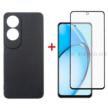 Комплект для Oppo A60 панель Carbon + скло DENGOS (Black) (DG-KM-103)