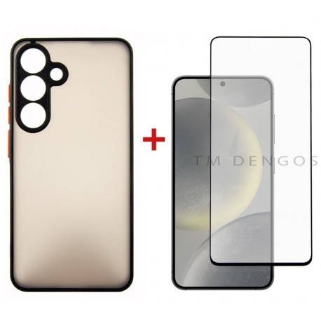 Комплект для Samsung Glaxy S24 панель + скло DENGOS (Black) (DG-KM-109)