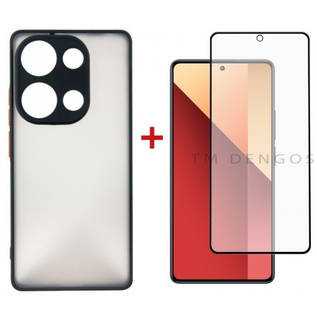 Комплект для Xiaomi Redmi Note 13 Pro 4G панель + скло DENGOS (Black) (DG-KM-67)