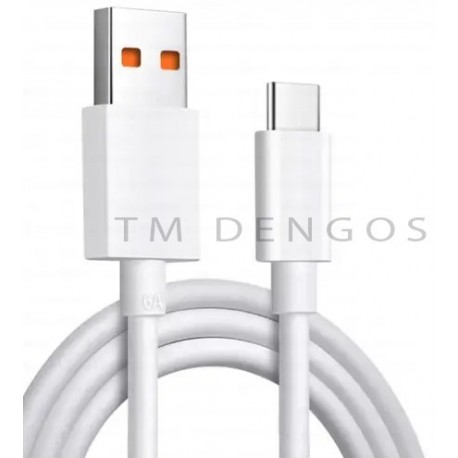 Кабель DENGOS заряда и синхронизации, Type-C, 6A, 1м, (white) PLS-TC-6A-WHITE