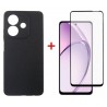 Комплект для Oppo A3 панель Carbon + скло DENGOS (Black) (DG-KM-112)