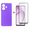 Комплект для Oppo A3 панель Carbon + скло DENGOS (Purple) (DG-KM-113)