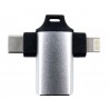 Переходник DENGOS 2в1 OTG USB - Lightning/Type-C (ADP-022)