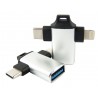 Переходник DENGOS 2в1 OTG USB - Lightning/Type-C (ADP-022)